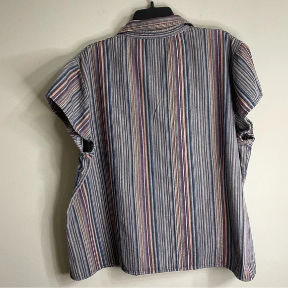 Maggie and Max Striped Button-Up Multicolor Shirt - Picture 2 of 3